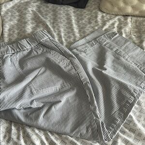 Talbots Navy and White Striped Cropped Pants - 2X